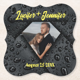 Golden Diamond Modern Elegant Customized Wedding Underlägg Papper