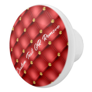 Golden Diamond Tuabled Leather Anpassningsbar Text Knopp