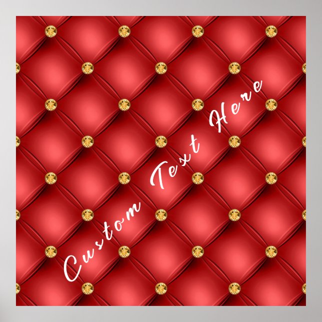 Golden Diamond Tuabled Leather Anpassningsbar Text Poster (Framsidan)