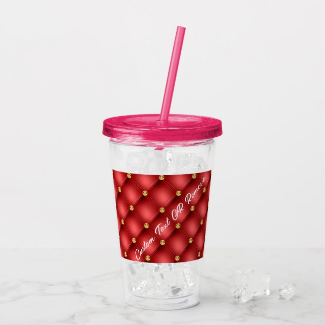 Golden Diamond Tuabled Leather Anpassningsbar Text Take Away Mugg (Baksida Ice)