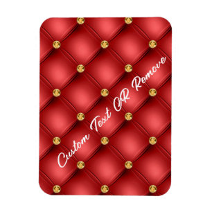 Golden Diamond Tuabled Leather Text Namn Red Magne Magnet