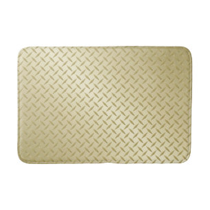 Golden Diamondplate Metall Titta Badrumsmatta