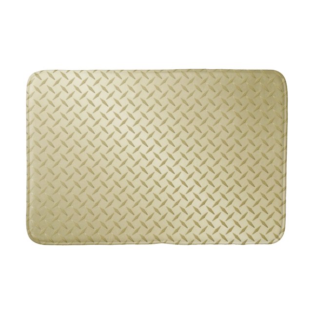Golden Diamondplate Metall Titta Badrumsmatta (Framsidan)