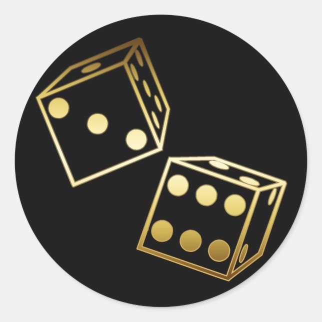 GOLDEN DICE RUNT KLISTERMÄRKE (Framsida)