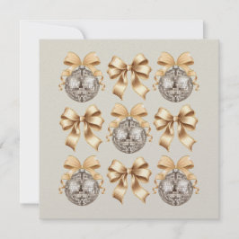 Golden Disco Boll & Bow-platta kort