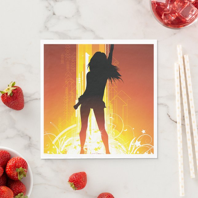 Golden Disco Woman Pappersservett (Skapare uppladdad)