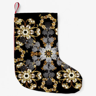 Golden Disline: Östra Blommigt Decor Liten Julstrumpa