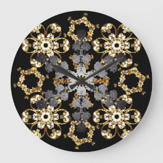 Golden Disline: Östra Blommigt Decor Stor Klocka