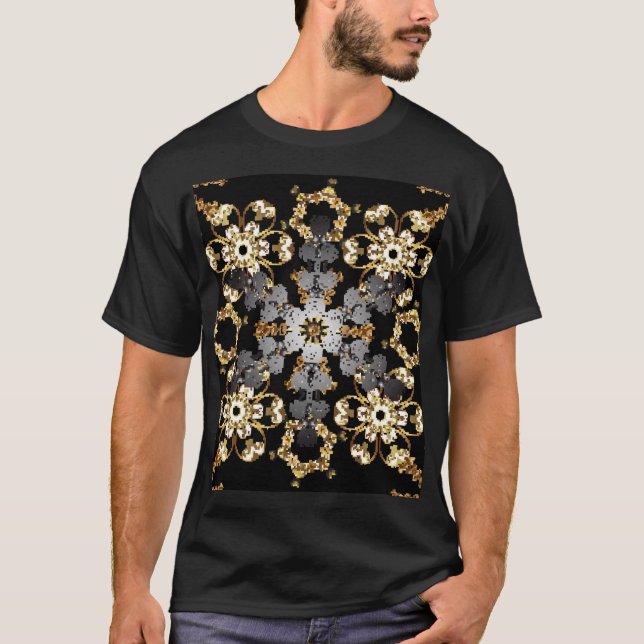 Golden Disline: Östra Blommigt Decor T Shirt (Framsida)