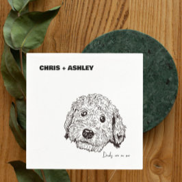 Golden Doddle Pet Cocktail Napkin för bröllop Pappersservett