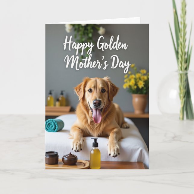 Golden Dog Mors Dag Spa-kort Kort (Framsida)