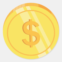 Golden Dollar Coins Runt Klistermärke