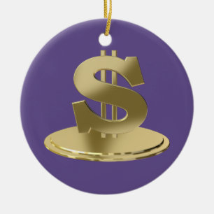 Golden-dollar Julgransprydnad Keramik