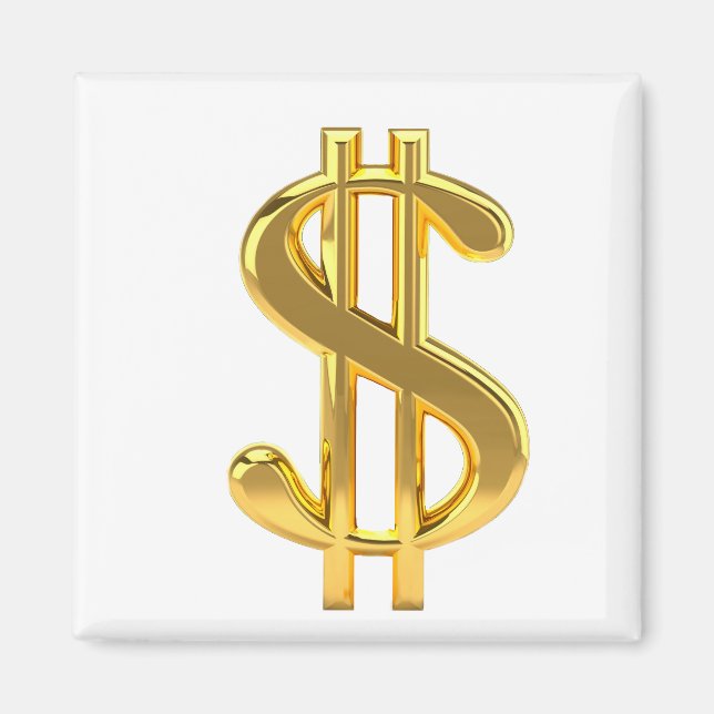 Golden Dollar Sign Magnet (Framsidan)