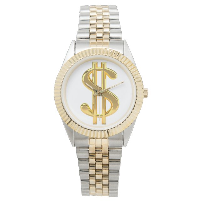 Golden Dollar Sign Manar Watch Armbandsur (Framsida)