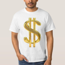 Golden Dollar Sign T-skiva