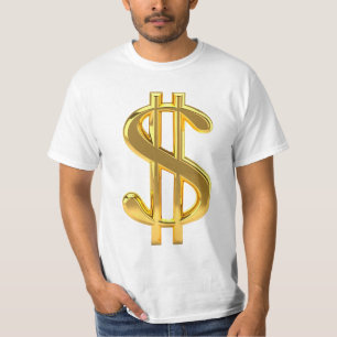 Golden Dollar Sign T-skiva T Shirt