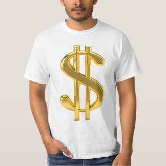 Golden Dollar Sign T-skiva T Shirt