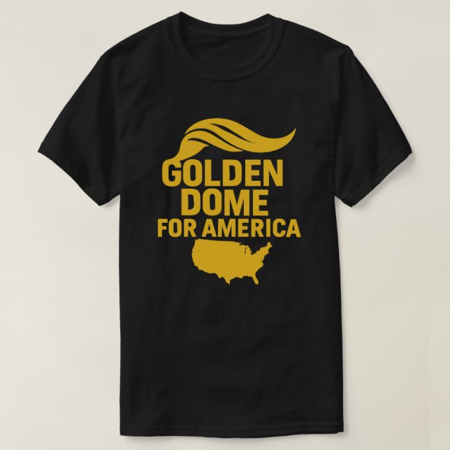 Golden Dome for America: Hair Shield USA’ Satirica T Shirt (Design framsida)