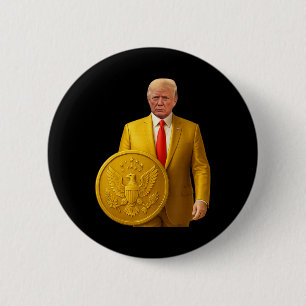 Golden Dome Trump Stor Amerikansk Karta Patriotisk Knapp