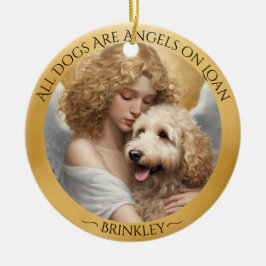 Golden Doodle Angel Personlig Memorial Julgransprydnad Keramik
