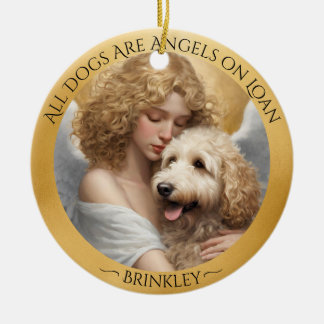 Golden Doodle Angel Personlig Memorial Julgransprydnad Keramik