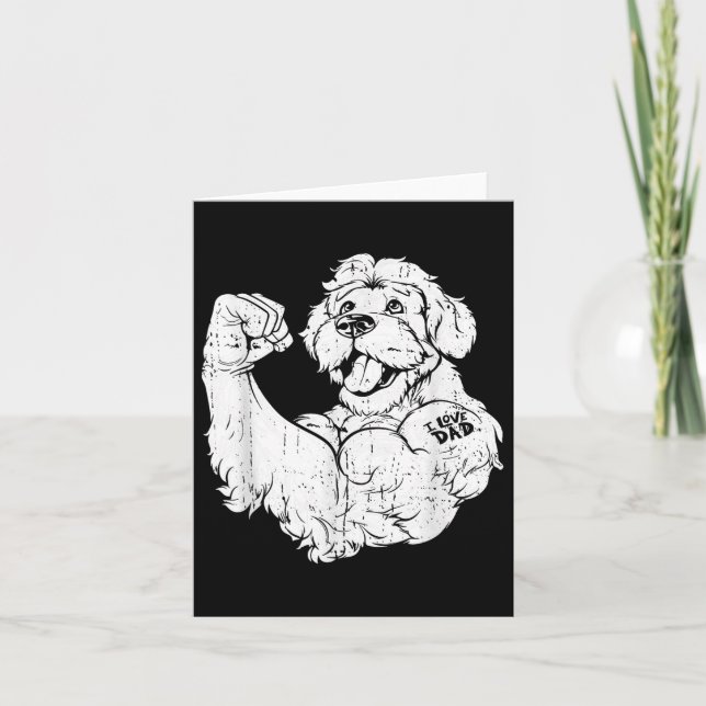 Golden Doodle Biceps Tattoo Hund aveln - Pet I Kär Kort (Framsida)