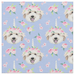 Golden Doodle-blomman krona periwinkle Tyg