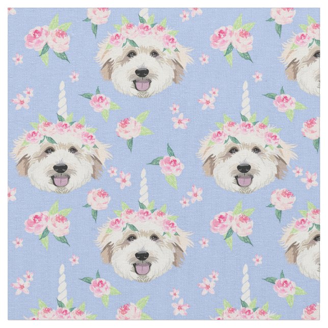 Golden Doodle-blomman krona periwinkle Tyg (Närbild)