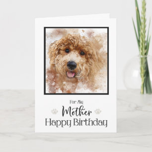 Golden Doodle Cavapoo Grattis på födelsedagen Mor Kort