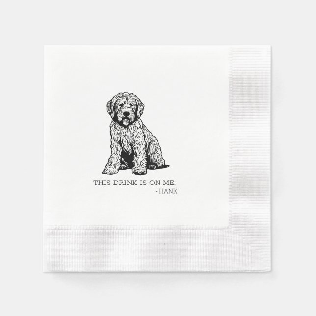 Golden Doodle Cocktail Napkin Pappersservett (Framsidan)