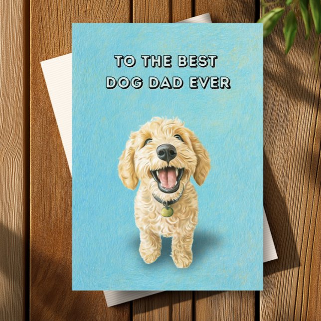Golden Doodle Cute Lycklig Best Pappa Fars dag Kort (Skapare uppladdad)