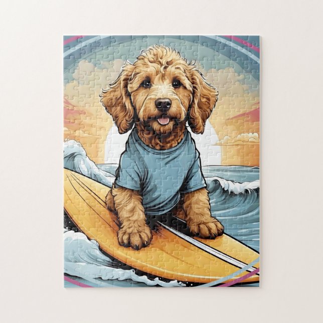 Golden Doodle dog Pussel (Vertikal)