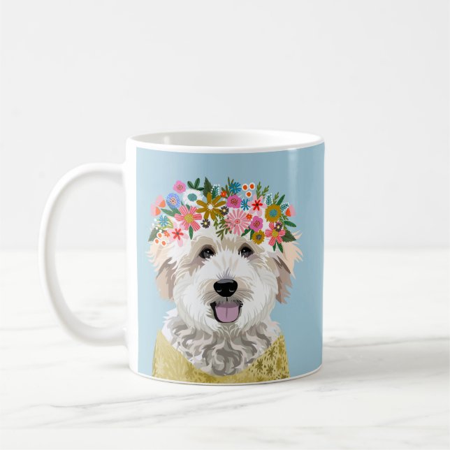 Golden Doodle Flower Krona Kaffemugg (Vänster)