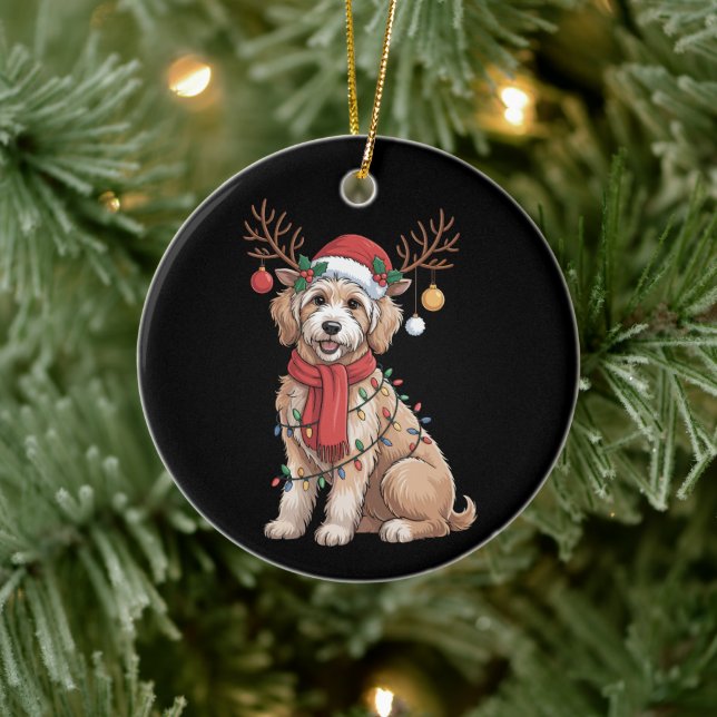 Golden Doodle Gorgeous Reindeer Christmas Tree  Julgransprydnad Keramik (Träd)
