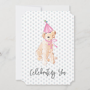 Golden Doodle Hund Birthday Cake Hat Celebring