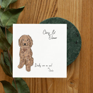 Golden Doodle Hund Cocktail Napkin för bröllop Pappersservett