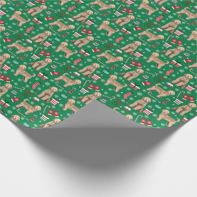 Golden Doodle Hund Julens helgdag Presentpapper (Hörn)