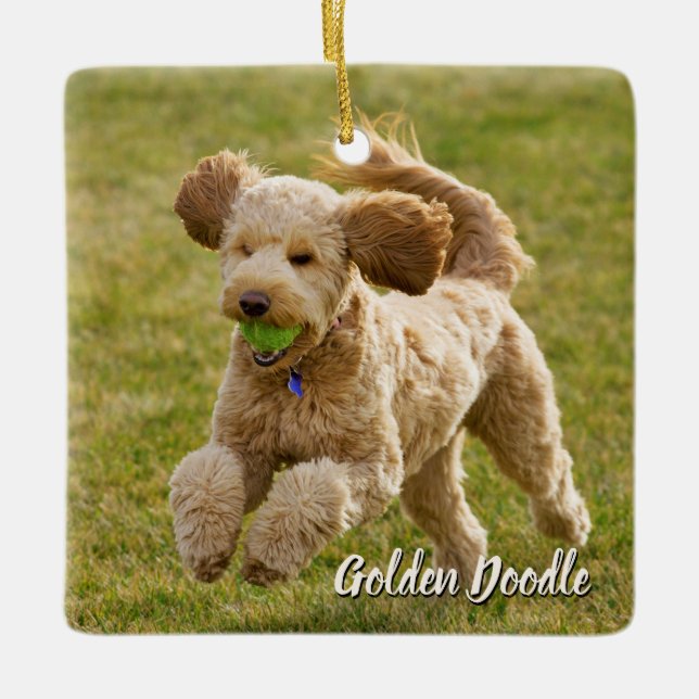 Golden Doodle Hund Julgransprydnad Keramik (Framsida)