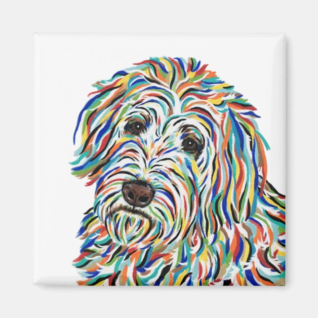 Golden Doodle Hund Magnet (Framsidan)