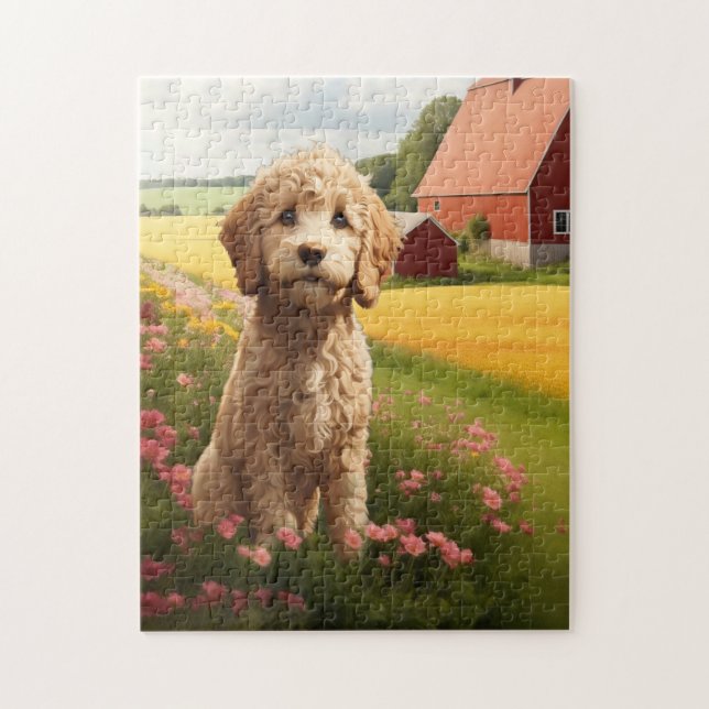 Golden Doodle hund Pussel (Vertikal)