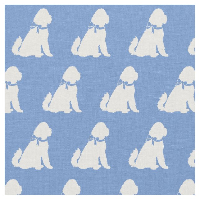 Golden Doodle Hund Silhouette Pet Aussie Light Blu Tyg (Närbild)