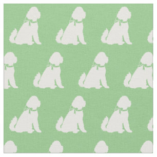 Golden Doodle Hund Silhouette Pet Aussie Sage Grön Tyg