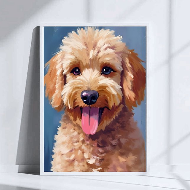 Golden Doodle | Hund Vattenfärg Målning Husdjur Poster (Skapare uppladdad)