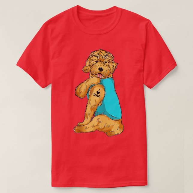 Golden Doodle I Love Dad Tattoo Apparel, Dog Dad G T Shirt (Design framsida)