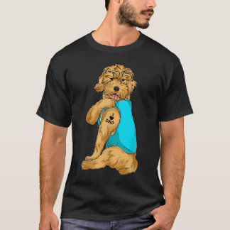Golden Doodle Jag älskar pappa tatuering kläder hu T Shirt