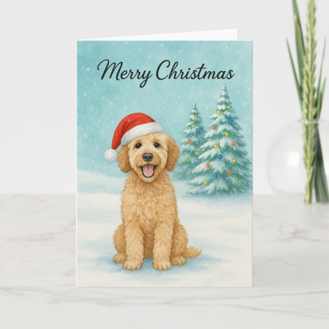 Golden Doodle-julkort - Helgdag Card Kort (Framsida)