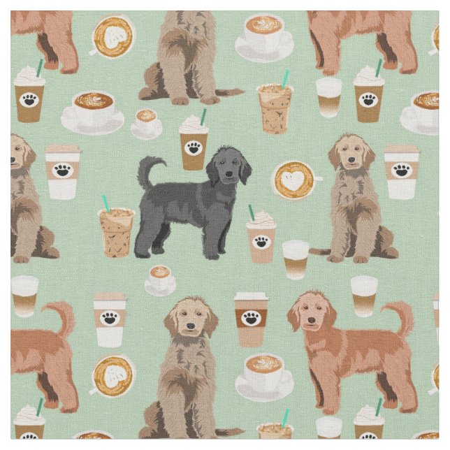 Golden Doodle kaffe älskare mynta Tyg (Närbild)