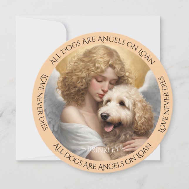 Golden Doodle Kärlek gör aldrig Sympathy Card Tack Kort (Framsida)
