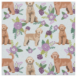 Golden Doodle lila blommigt Tyg